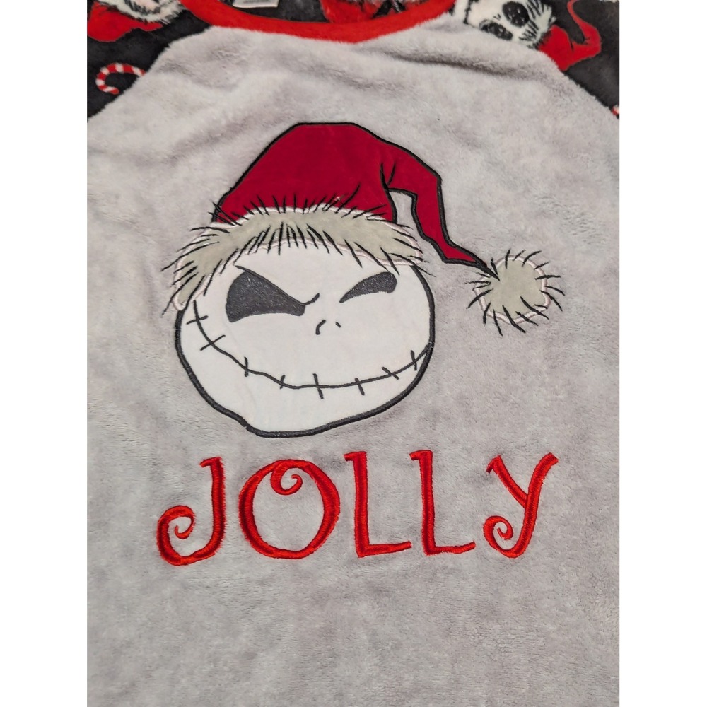 Disney Nightmare Before‎ Christmas Jack Skellington Jolly Pajama Top Fleece M